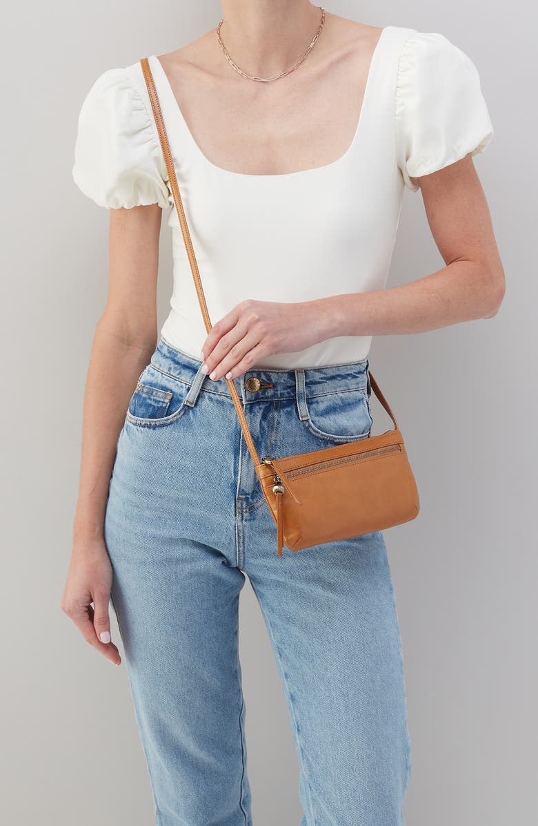 HOBO Cara Leather Crossbody Bag, Alternate, color, Natural