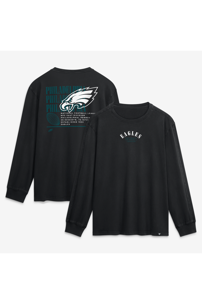 Men's Fanatics Black Philadelphia Eagles Relaxed Fullback Drive Long Sleeve Fashion Top, Main, color, Black