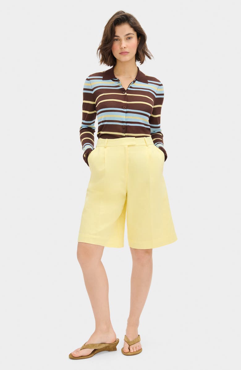 ALIGNE Sue Ellen Stripe Button-Up Top, Alternate, color, Brown Stripe