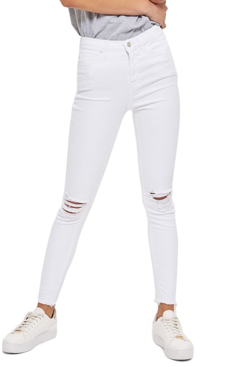 Topshop Jamie High Waist Ripped Jeans, Main, color, 