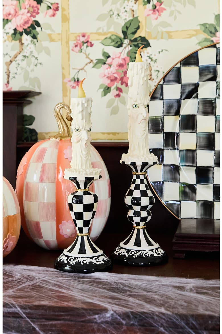 Set of 2 Spooky Illuminated Candles, Alternate, color, BLACK