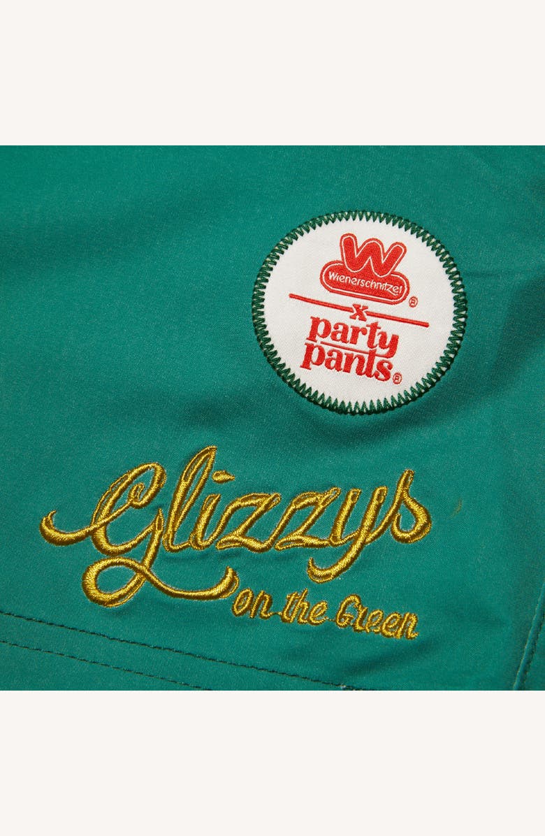 Party Pants x Wienerschnitzel Glizzy On the Green Game Changer Swim Shorts, Alternate, color, Green