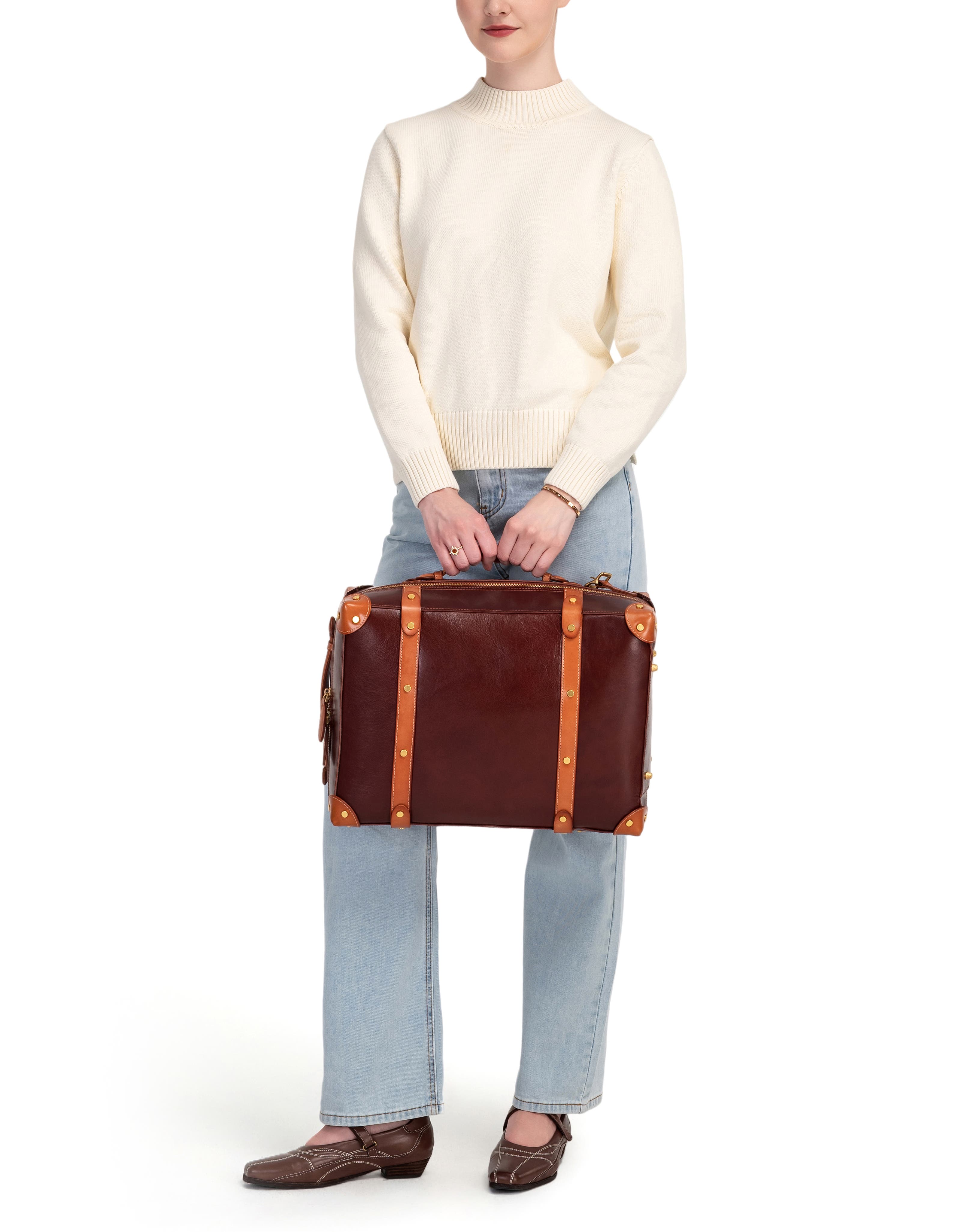 OLD TREND Speedwell Small Leather Trunk Backpack, Alternate, color, Brown