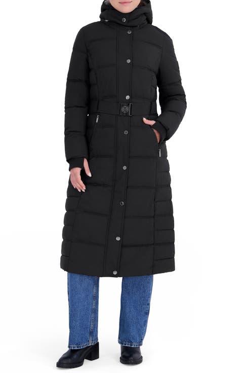 Water Resistant Hooded Maxi Puffer Coat