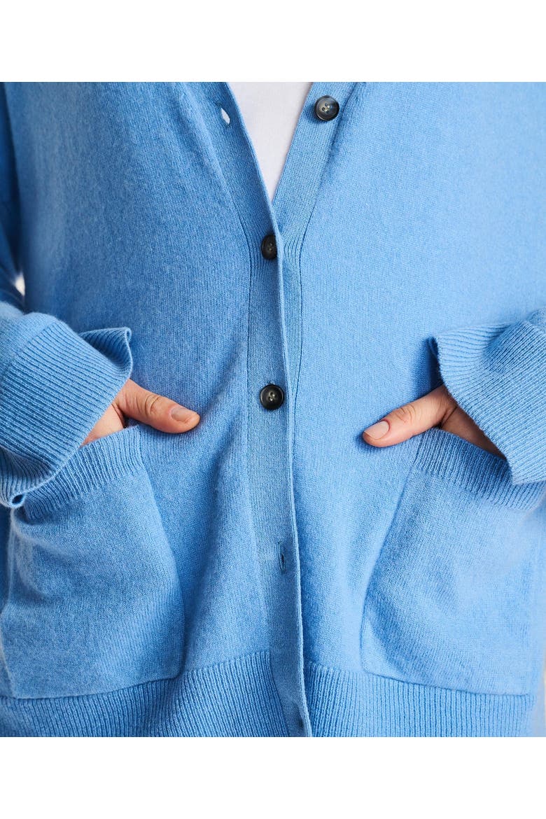 Signature Cashmere Boxy Cardigan, Alternate, color, Sky