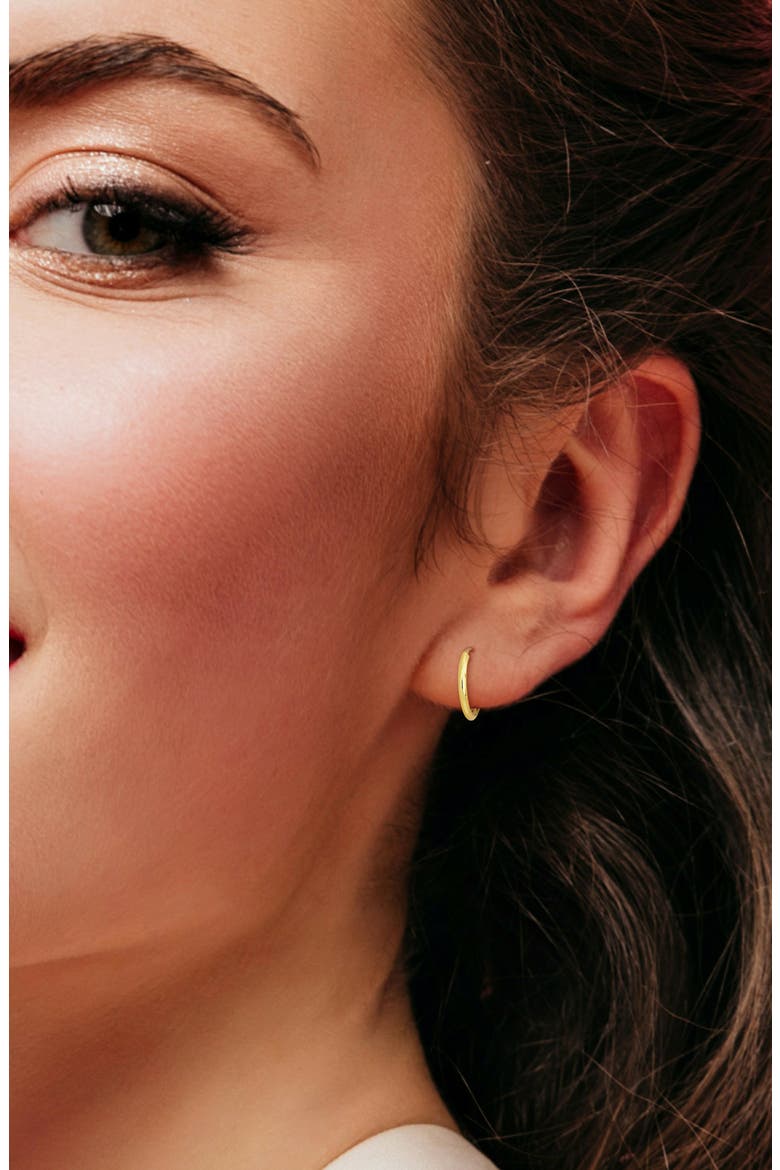 14K Gold 11mm Hoop Earrings, Alternate, color, GOLD