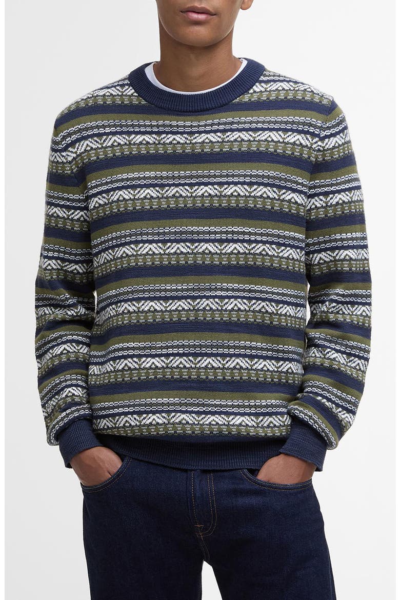 Topcliffe Fair Isle Sweater, Main, color, NAVY