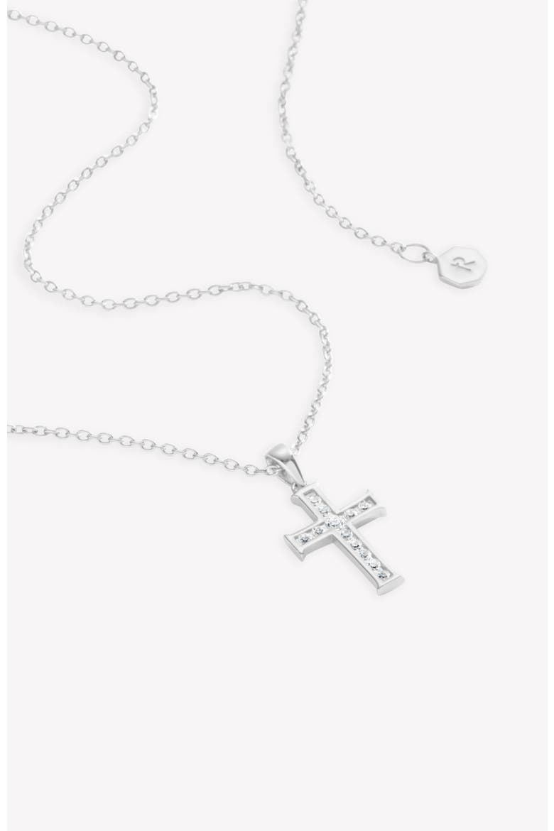 Luminous Cross Pendant Necklace, Alternate, color, Sterling Silver