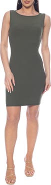bebe Sleeveless Ribbed Minidress