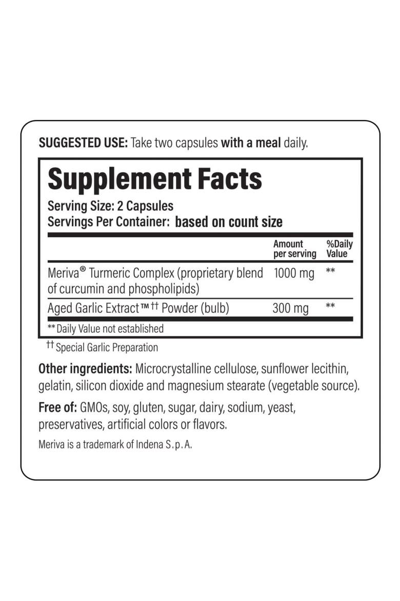 Aged Garlic Extract Formula 111, Healthy Inflammation Response, Curcumin, Capsules 50 Count, Alternate, color, None