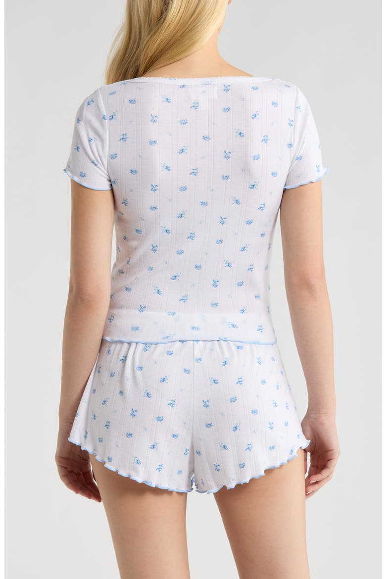 Pointelle Knit Short Pajamas, Alternate, color, WHITE- BLUE SABRINA DITSY