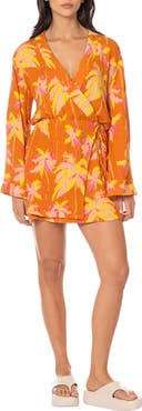 Maaji Sunkissed Shore Zaira Long Sleeve Cover-Up Wrap Dress