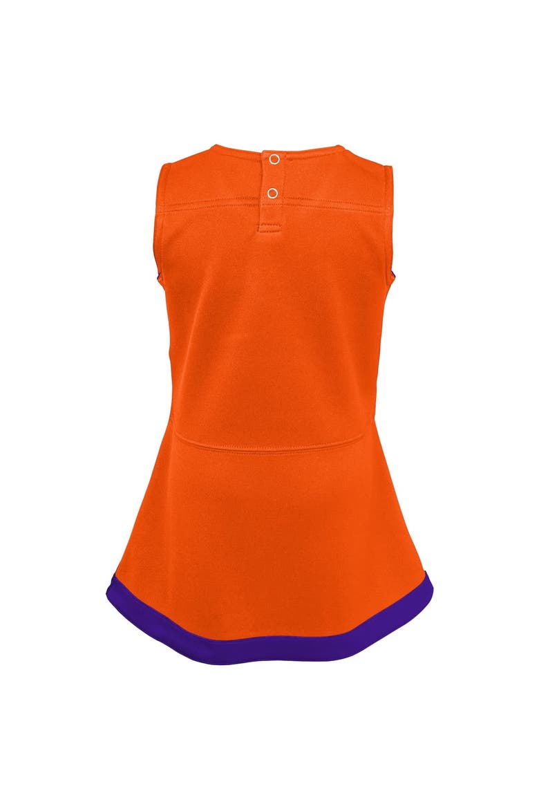 Girls Preschool Orange Clemson Tigers Two-Piece Cheer Captain Jumper Dress & Bloomers Set, Alternate, color, Orange