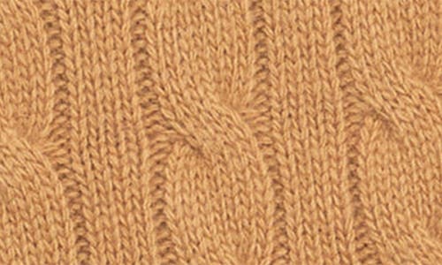 Polo Ralph Lauren Cable Merino Wool Blend Scarf In Brown