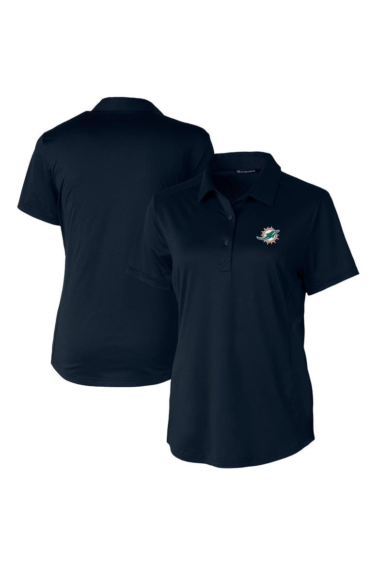 Women's Cutter & Buck Navy Miami Dolphins Prospect Textured Stretch Polo, Main, color, Navy