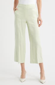 Theory Pull-On Linen Blend Wide Leg Pants