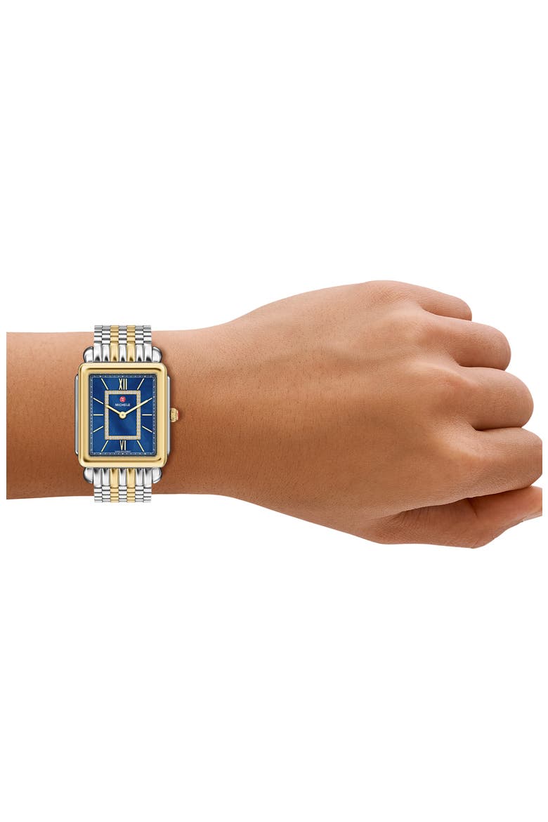 Deco II Two-Tone Diamond Bracelet Watch, 32mm, Alternate, color, TWO TONE