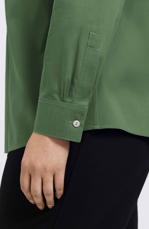 Foxcroft June Stretch Cotton Blend Button-up Shirt In Green