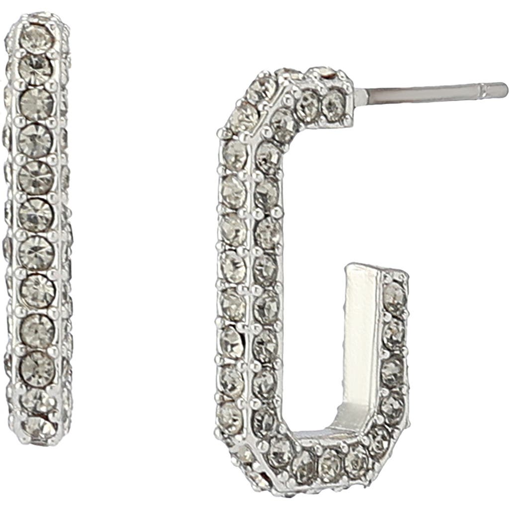 Allsaints Lori Pavé Huggie Hoop Earrings In Silver