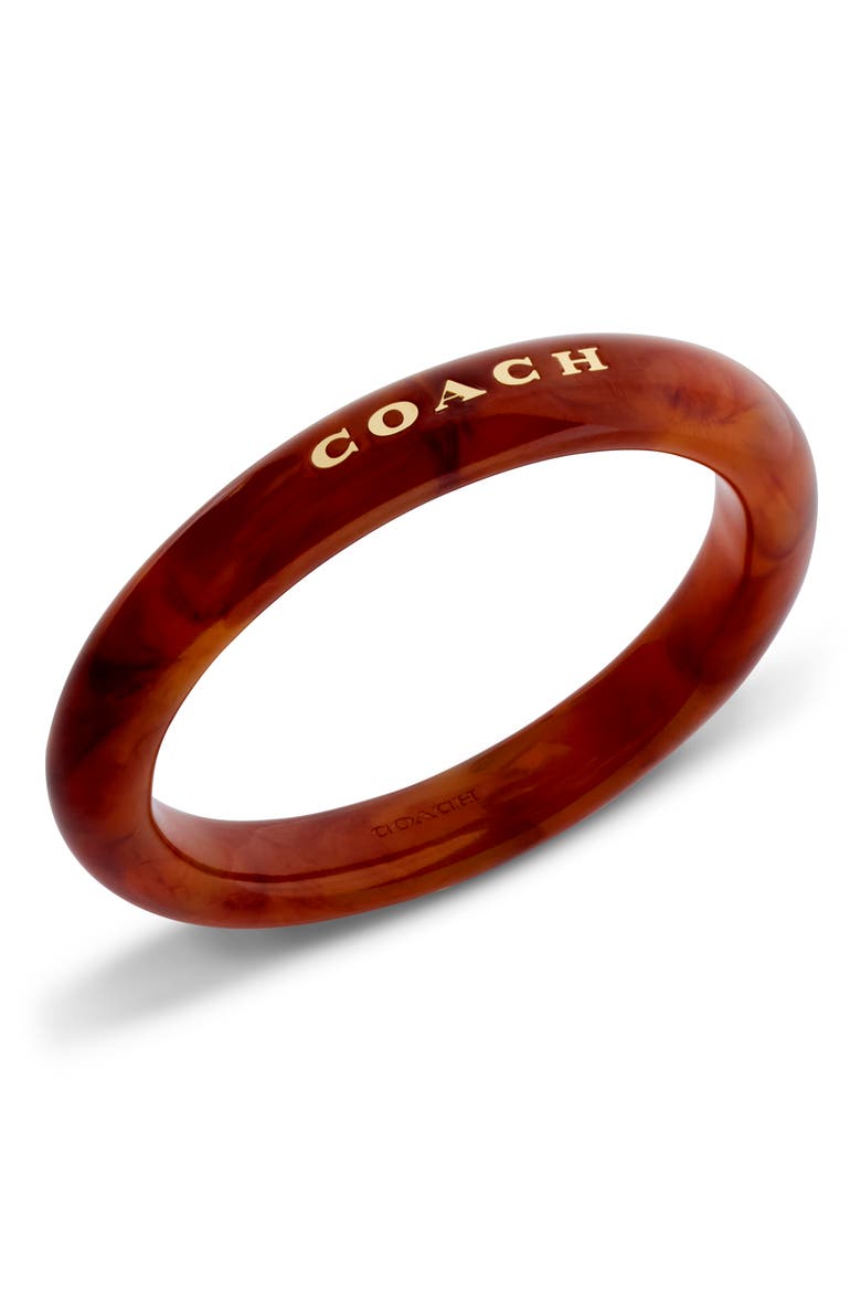 Resin Logo Bangle, Alternate, color, BROWN/ GOLD