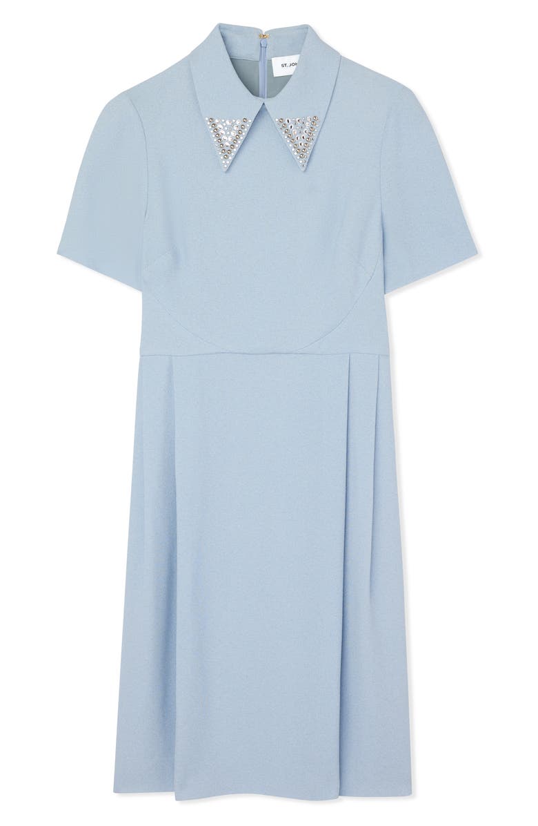 ST. JOHN Embellished Point Collar A-Line Dress, Alternate, color, 