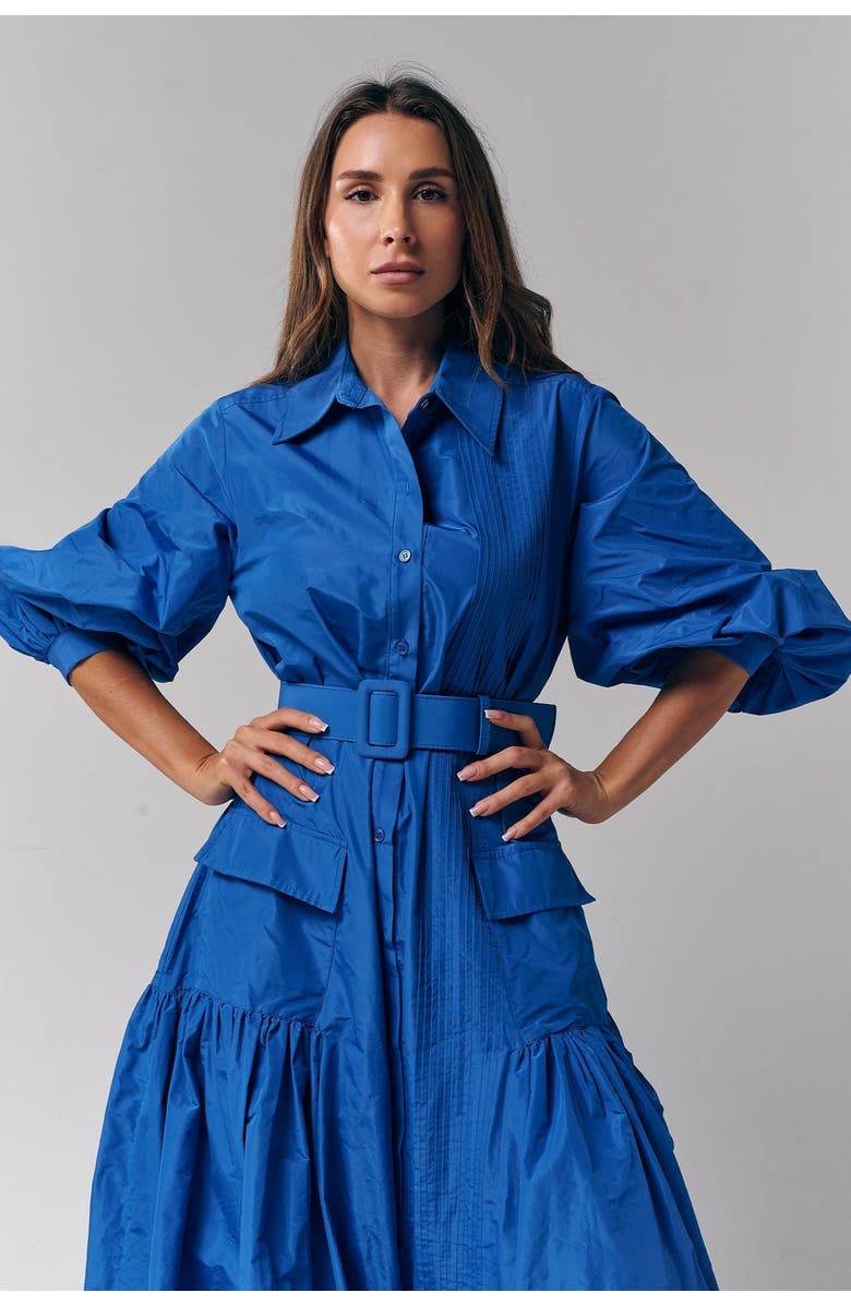 Le Fafo Bellted Taffeta Maxi Dress Gown, Alternate, color,