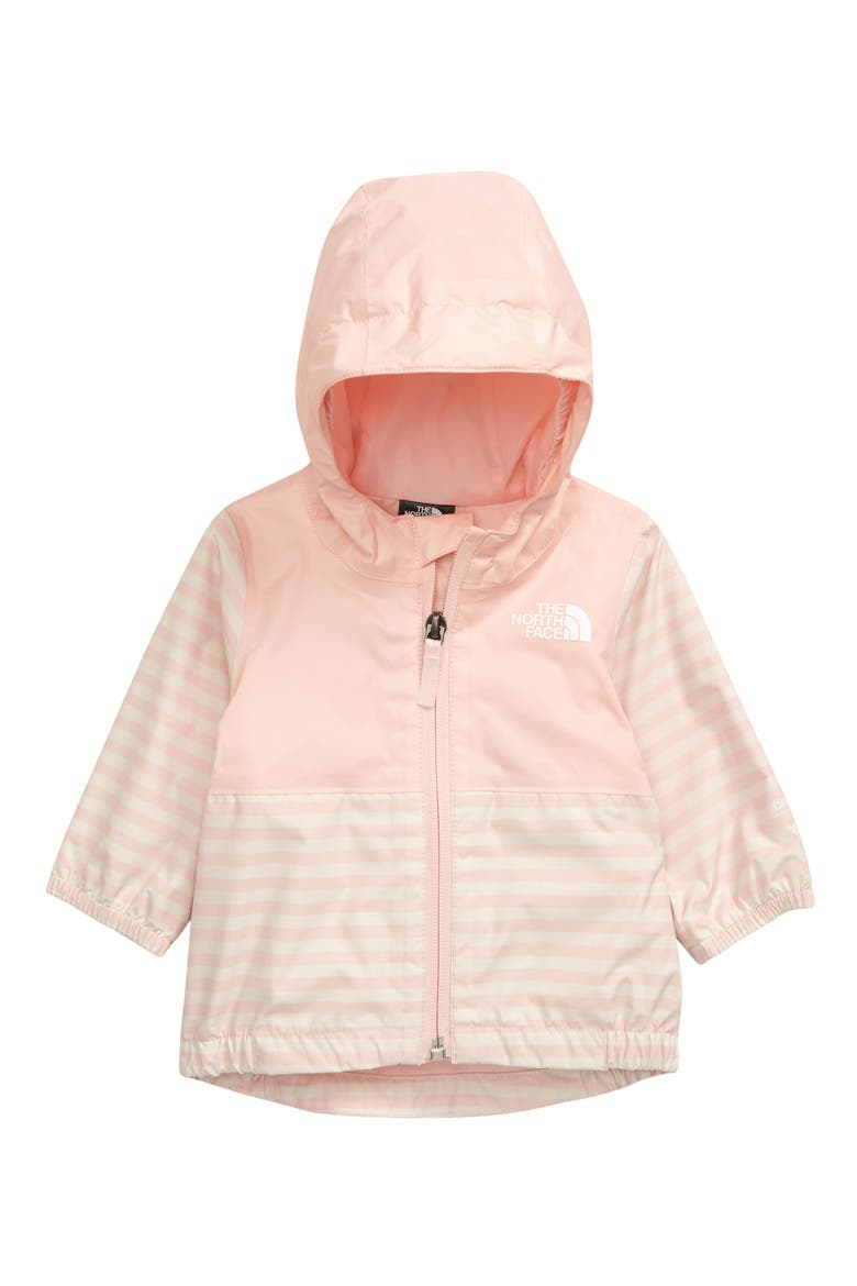 Kids' Zipline Hooded Rain Jacket, Main, color, PEARL BLUSH MINI STRIPE PRINT