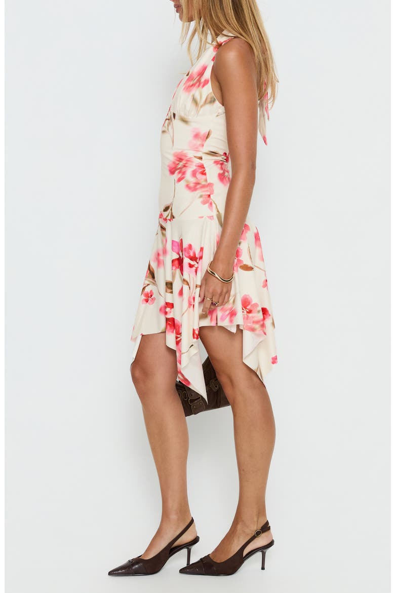 Loreza Asymmetric Halter Dress, Alternate, color, CREAM FLORAL