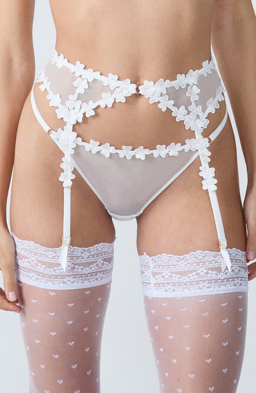 Etam Ps I Love You Embroidered Garter Belt