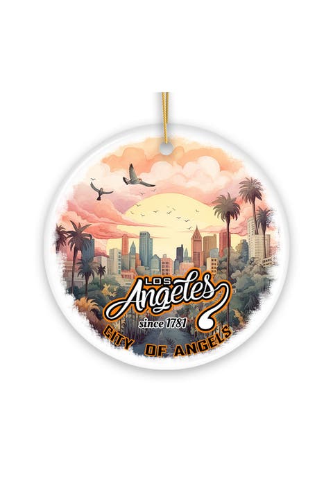 Los Angeles City Of Angels Sunset Skyline Ornament