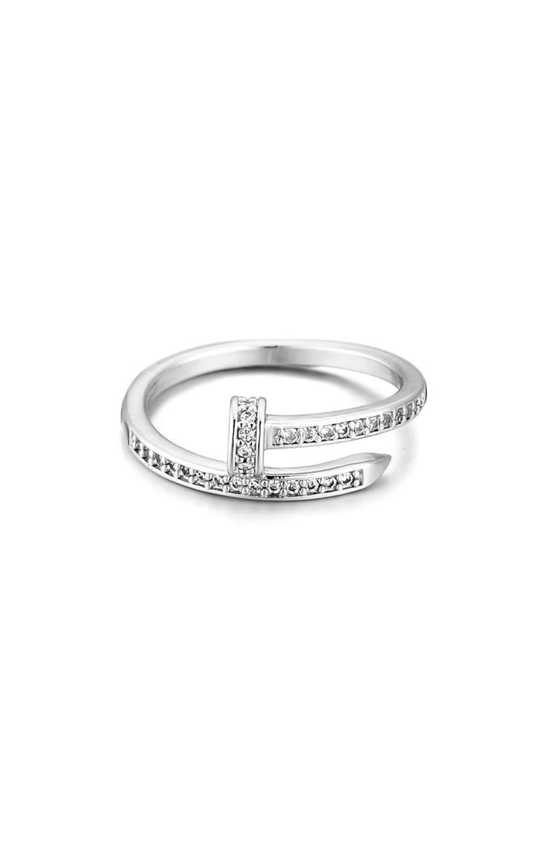 Adornia Cubic Zirconia Nail Bypass Ring, Alternate, color, 