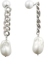 Classicharms Baroque Pearl Chain Drop Earrings