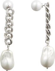 Classicharms Baroque Pearl Chain Drop Earrings