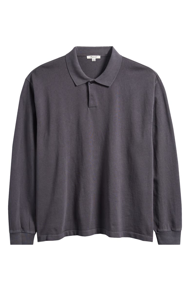 Madewell Compact Knit Polo, Main, color, Coal