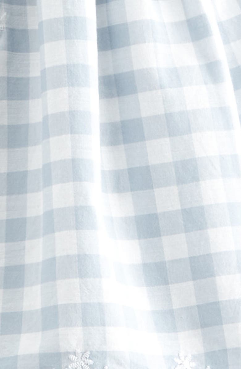 Nordstrom Scalloped Gingham Check Cotton Top & Bloomers, Alternate, color, Blue Fog Gingham