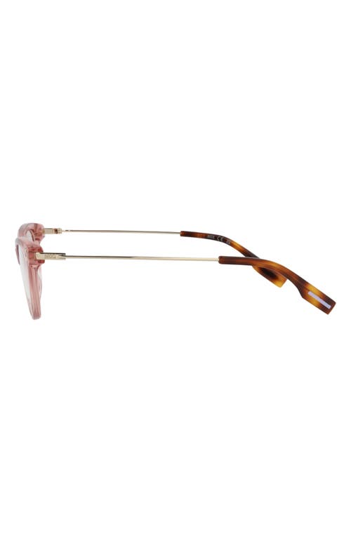 Alexander Mcqueen Mcqueen 46mm Cat Eye Optical Glasses In Beige Gold Transparent