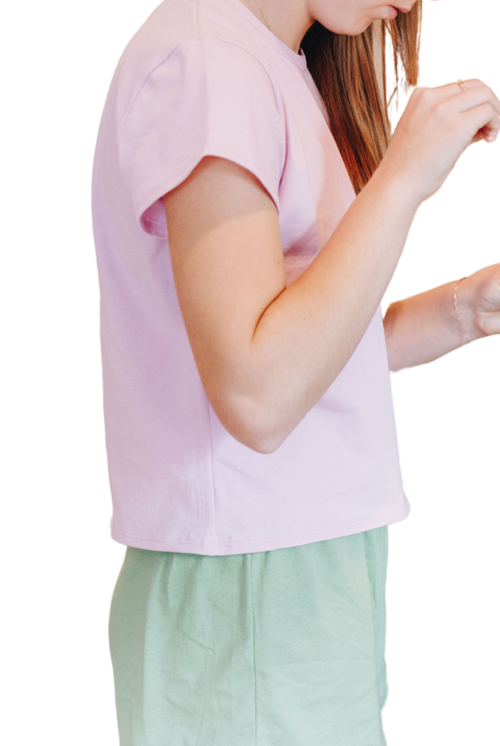 Yellowberry Breeze Cotton Short Sleeve T-shirt In Lilac