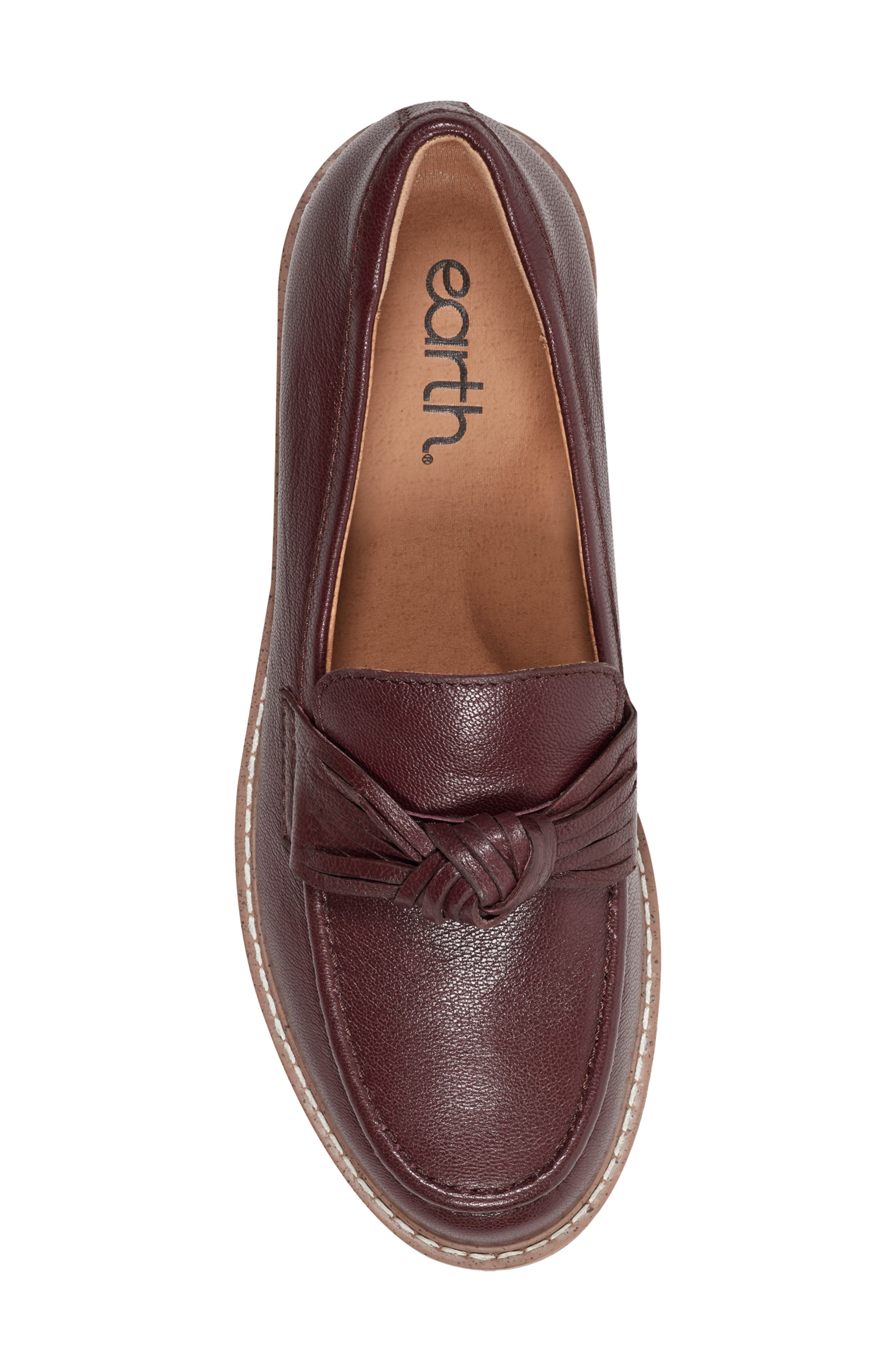 Jade Knot Detail Loafer, Alternate, color, DARK RED
