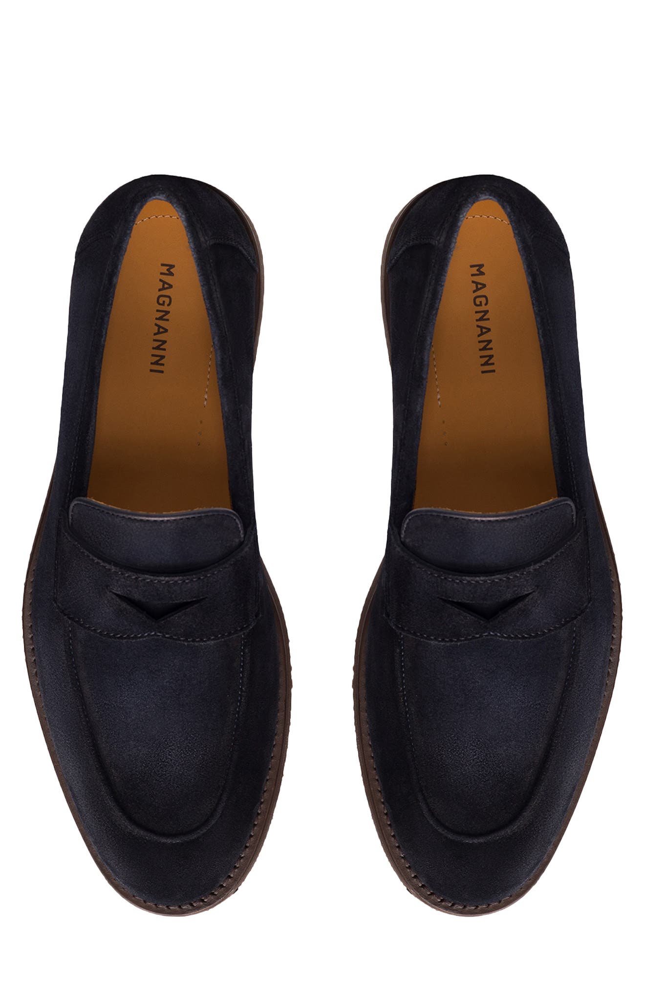 Cervan Penny Leather Loafer, Alternate, color, NAVY SUEDE