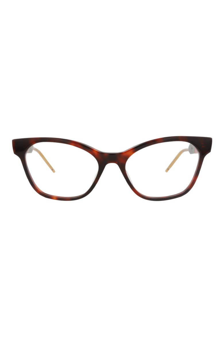 52mm Cat Eye Optical Glasses, Main, color, HAVANA HAVANA TRANSPARENT