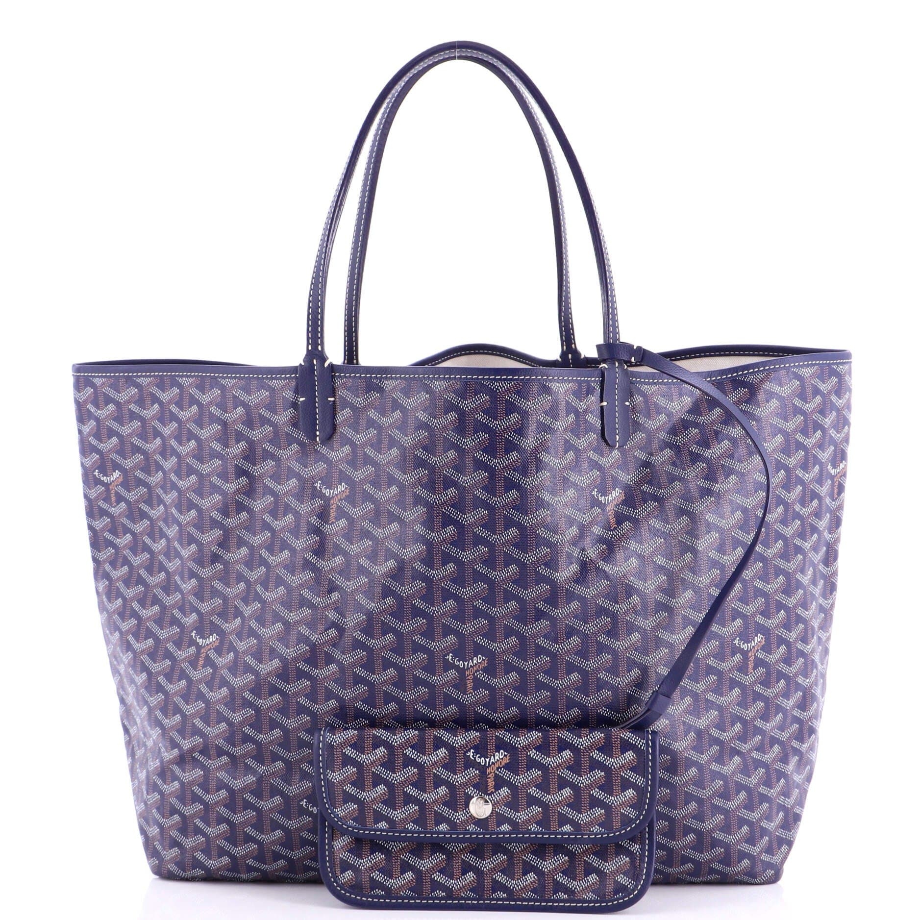 Pre-Owned Goyard Saint Louis Tote Coated Canvas GM, Alternate, color, Blue