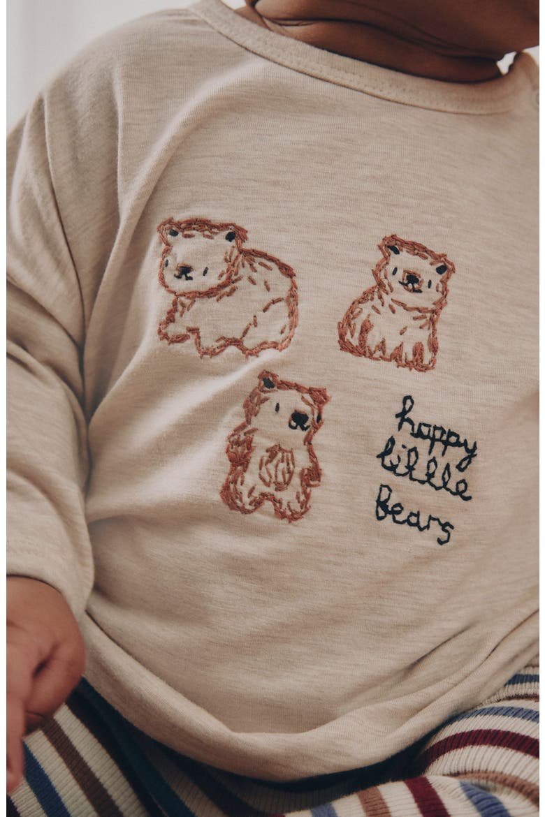 Kids' Bear Graphic Top & Leggings Set, Alternate, color, NEUTRAL