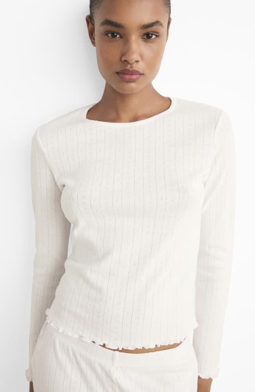 Mango Pointelle Cotton Pajamas In White