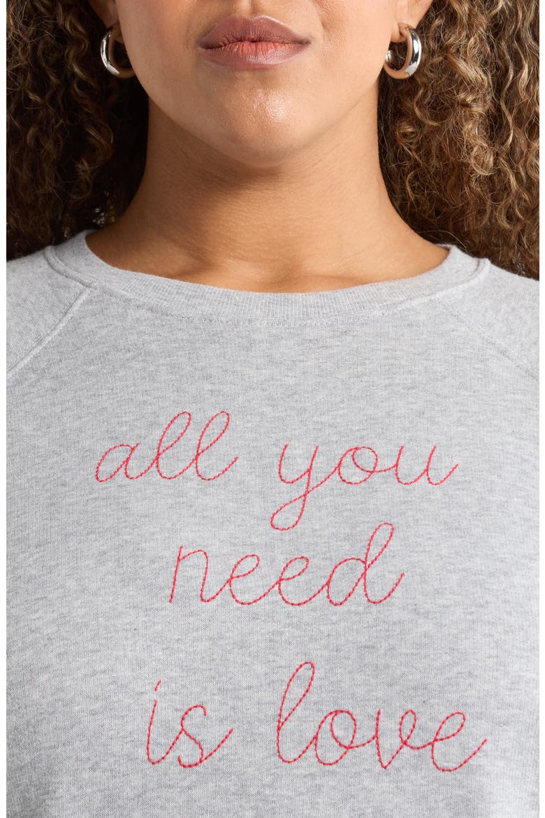 All You Need is Love Sweatshirt, Alternate, color, GREY RED ALL YOU NEED IS LOVE