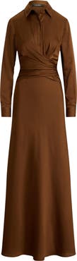 Lauren Ralph Lauren Featherweight Satin Charmeuse Shirtdress Gown