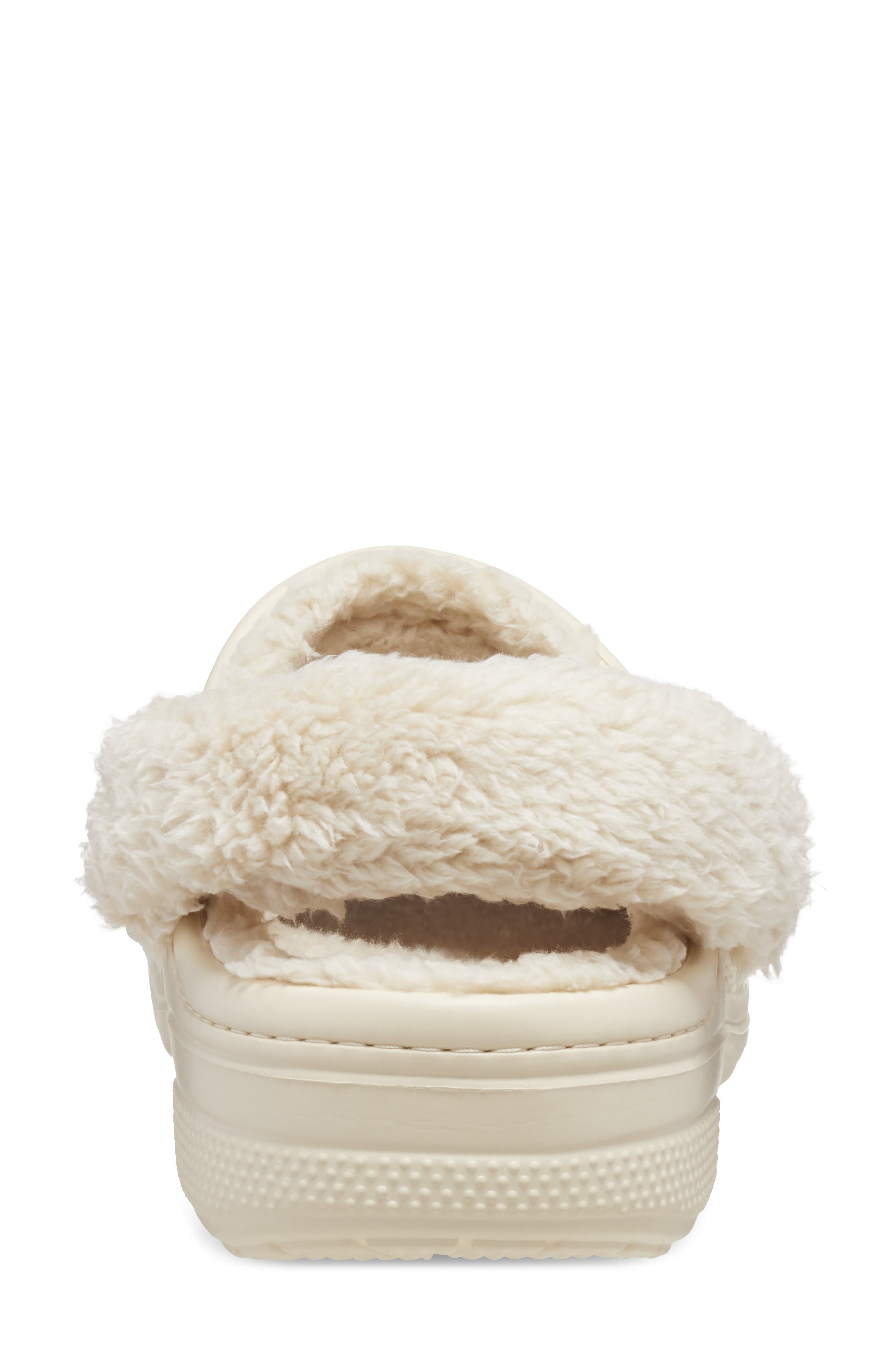 CROCS Baya Faux Fur Lined Clog, Alternate, color, Winter White