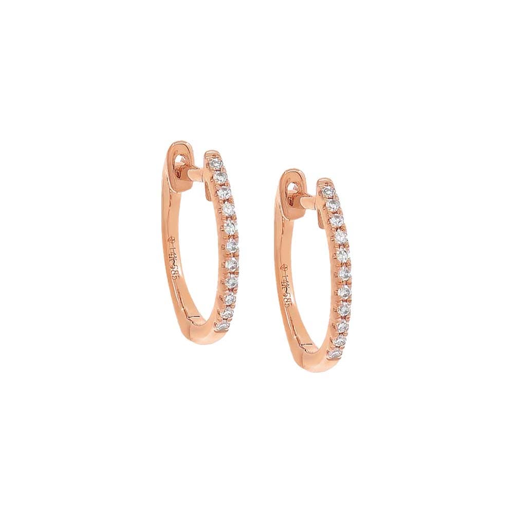 14K Rose Gold - 12 MM / Pair