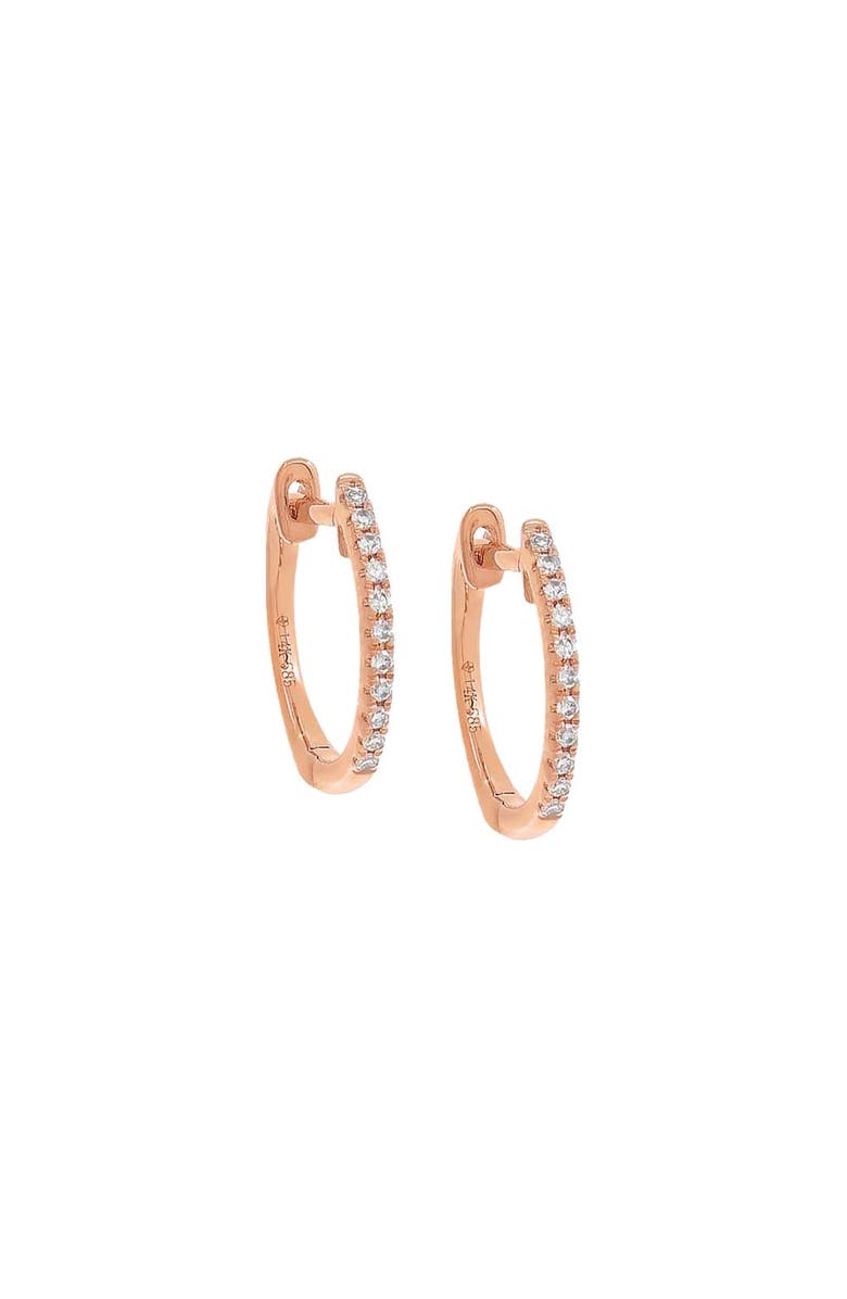 BY ADINA EDEN Diamond Huggie Earring 14K, Main, color, 14K Rose Gold - 12 Mm / Pair