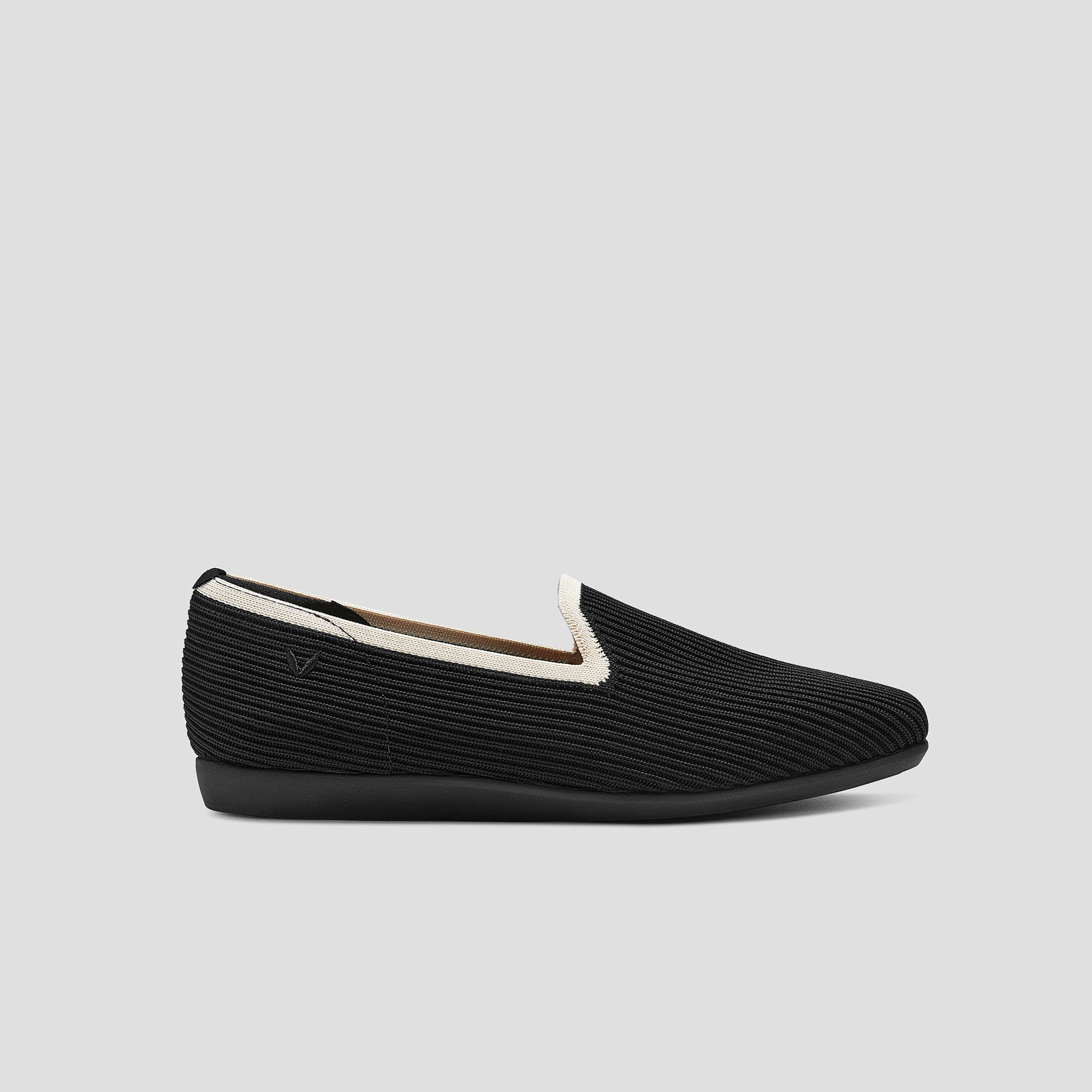VIVAIA Water-Repellent Square-Toe Loafers, Alternate, color, Black Ivory