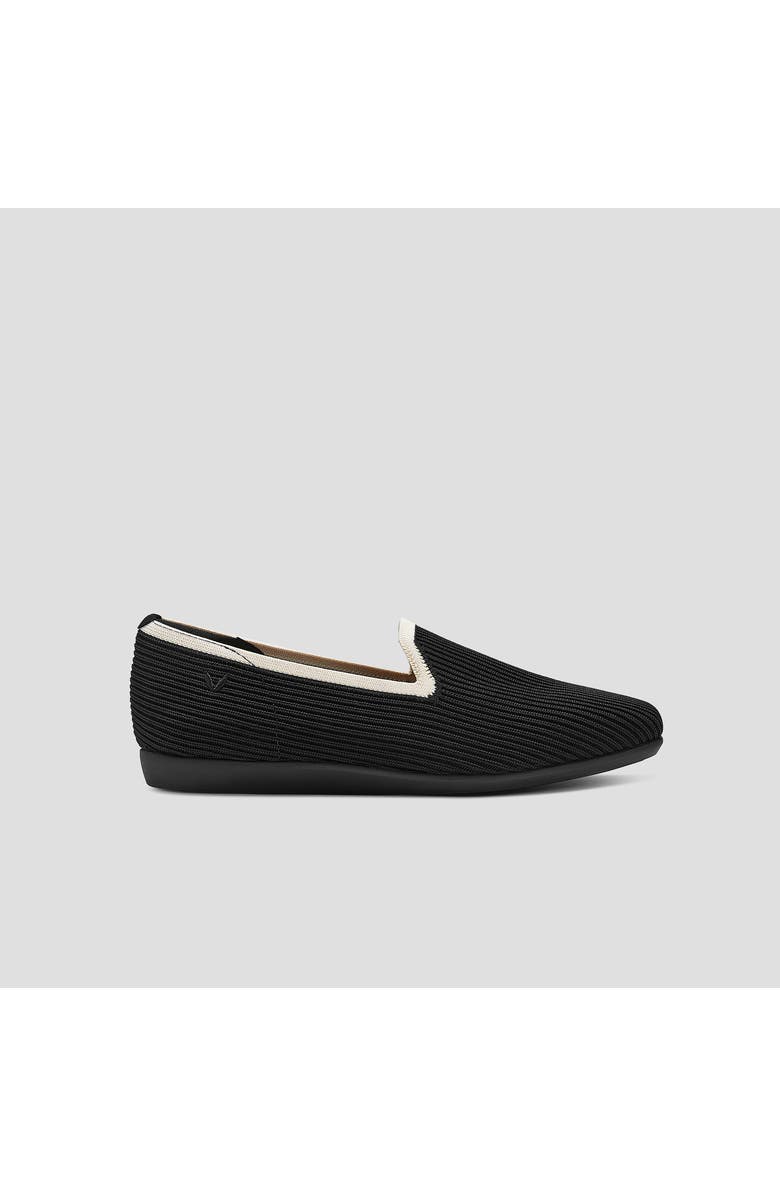 VIVAIA Water-Repellent Square-Toe Loafers, Alternate, color, Black Ivory